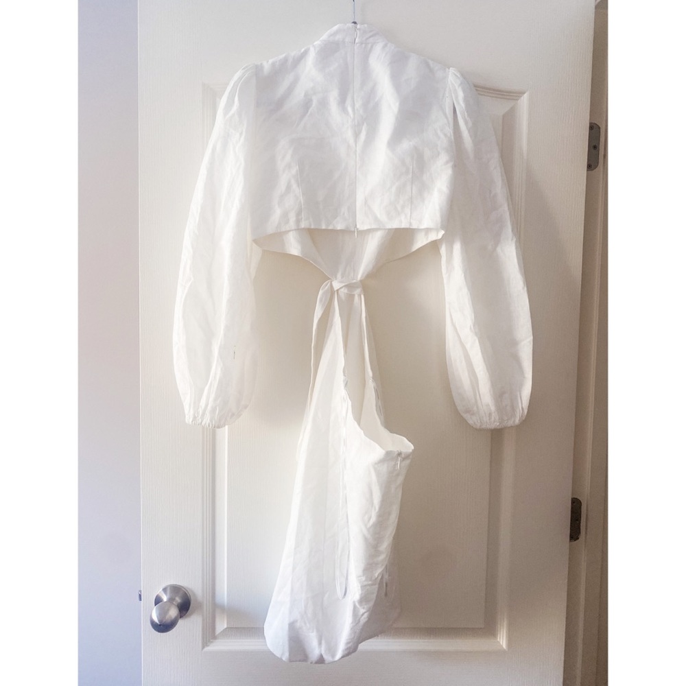 Zimmerman Zinnia Bow Cutout Short Dress White - Picture 9 of 16